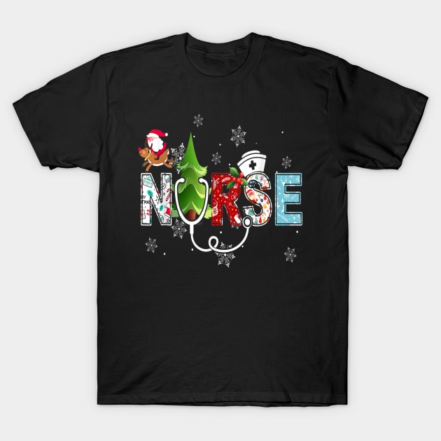 Nurse Stethoscope Christmas Tree Ornaments Decor T-Shirt by Delsman35